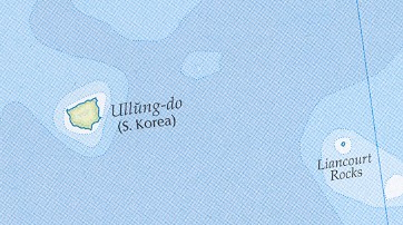 Map of the area of Ullung Island and Dokdo Island